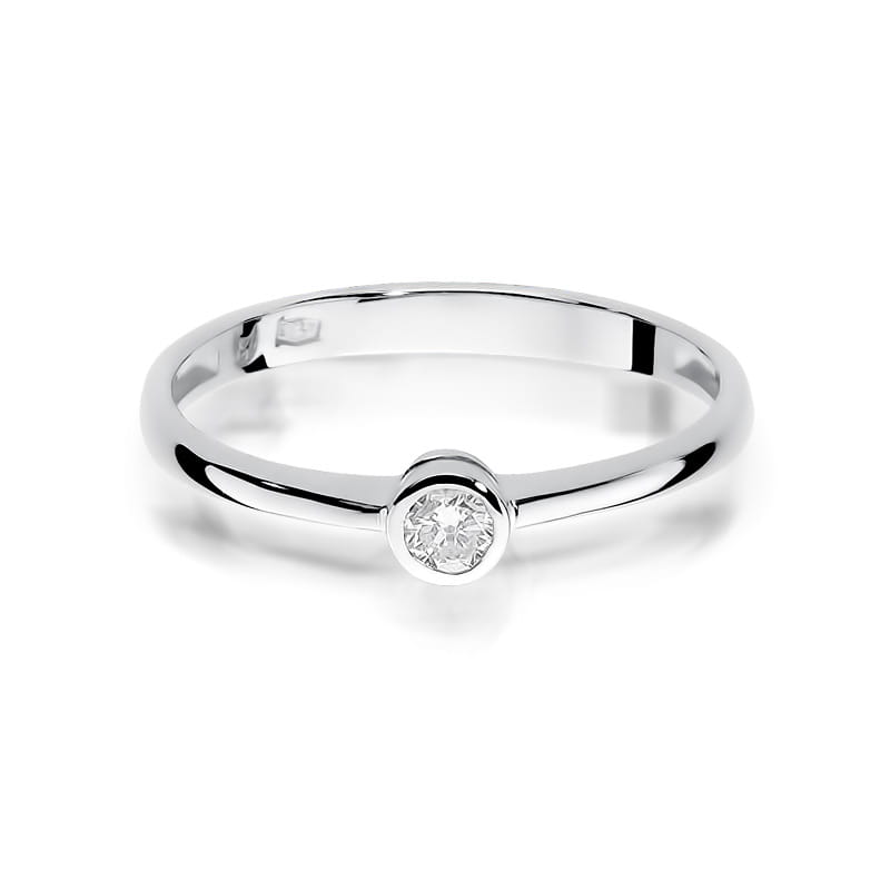 Pierścionek Diament 0,10ct białe złoto 3 10ct białe złoto Jubiler Kraków BigDIAMOND