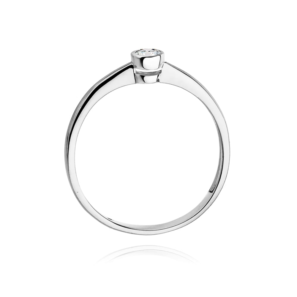 Pierścionek Diament 0,10ct białe złoto 4 Pierścionek Diament 0,10ct białe złoto - obrazek 3