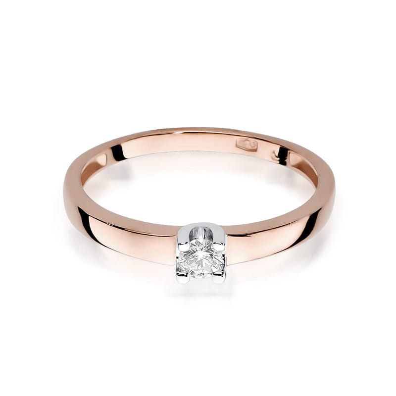 Pierścionek Diament 0,08ct różowe złoto 3 08ct różowe złoto Jubiler Kraków BigDIAMOND