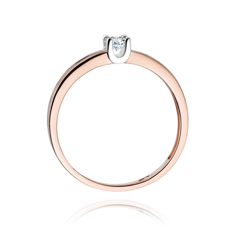 Pierścionek Diament 0,08ct różowe złoto 4 Pierścionek Diament 0,08ct różowe złoto - obrazek 3