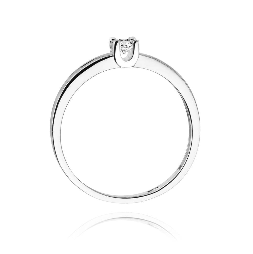 Pierścionek Diament 0,12ct białe złoto 4 Pierścionek Diament 0,12ct białe złoto - obrazek 3
