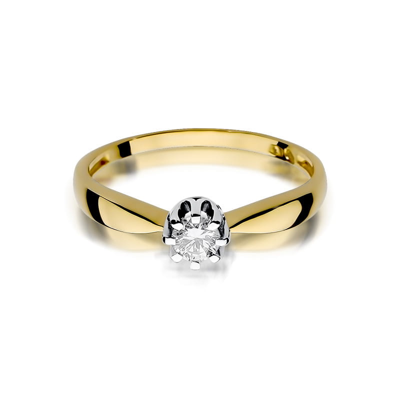 Pierścionek Diament 0,20ct żółte złoto 3 20ct żółte złoto Jubiler Kraków BigDIAMOND