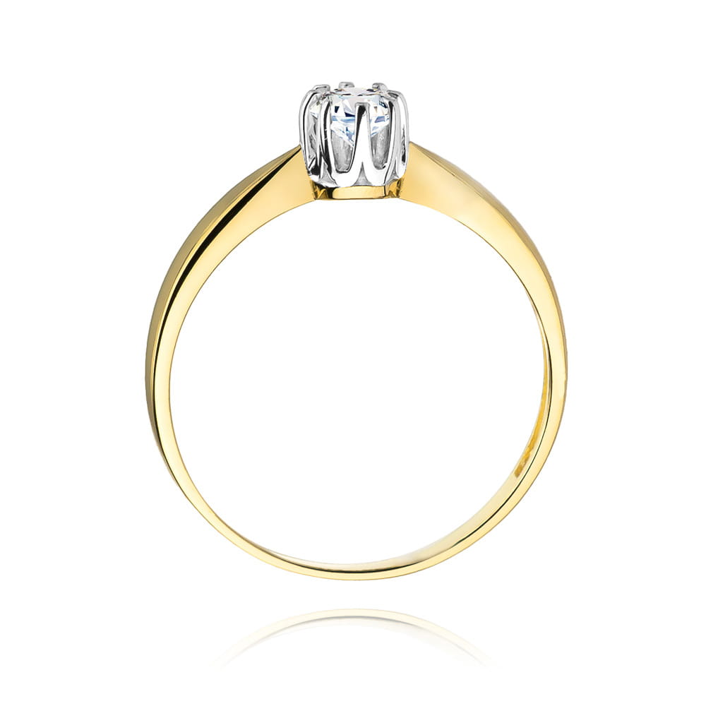 Pierścionek Diament 0,20ct żółte złoto 4 Pierścionek Diament 0,20ct żółte złoto - obrazek 3