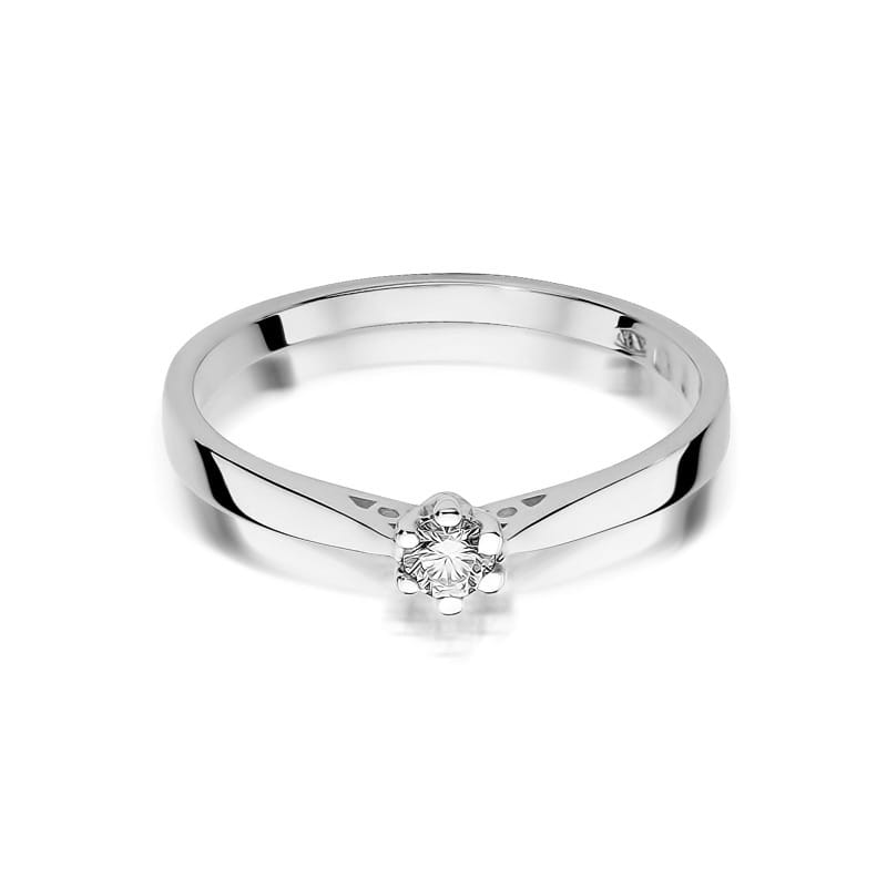 Pierścionek Diament 0,08ct białe złoto 3 08ct białe złoto Jubiler Kraków BigDIAMOND