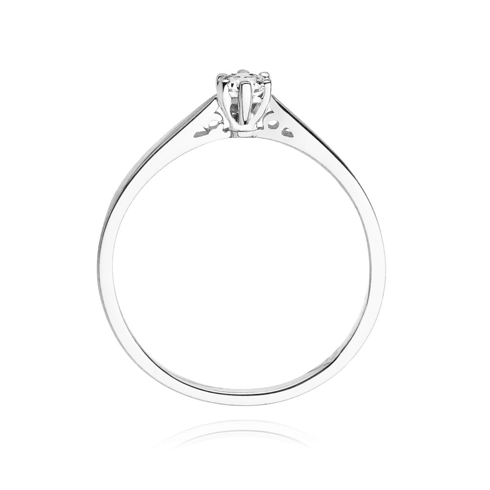 Pierścionek Diament 0,08ct białe złoto 4 Pierścionek Diament 0,08ct białe złoto - obrazek 3