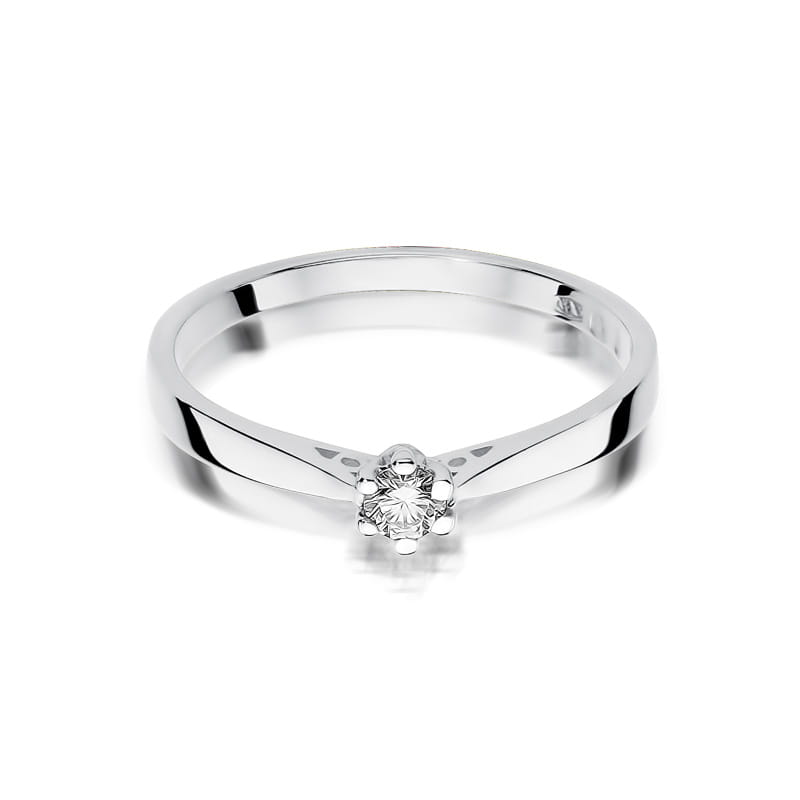 Pierścionek Diament 0,12ct białe złoto 3 12ct białe złoto Jubiler Kraków BigDIAMOND