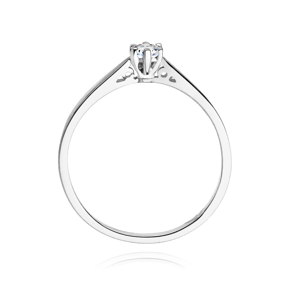 Pierścionek Diament 0,12ct białe złoto 4 Pierścionek Diament 0,12ct białe złoto - obrazek 3