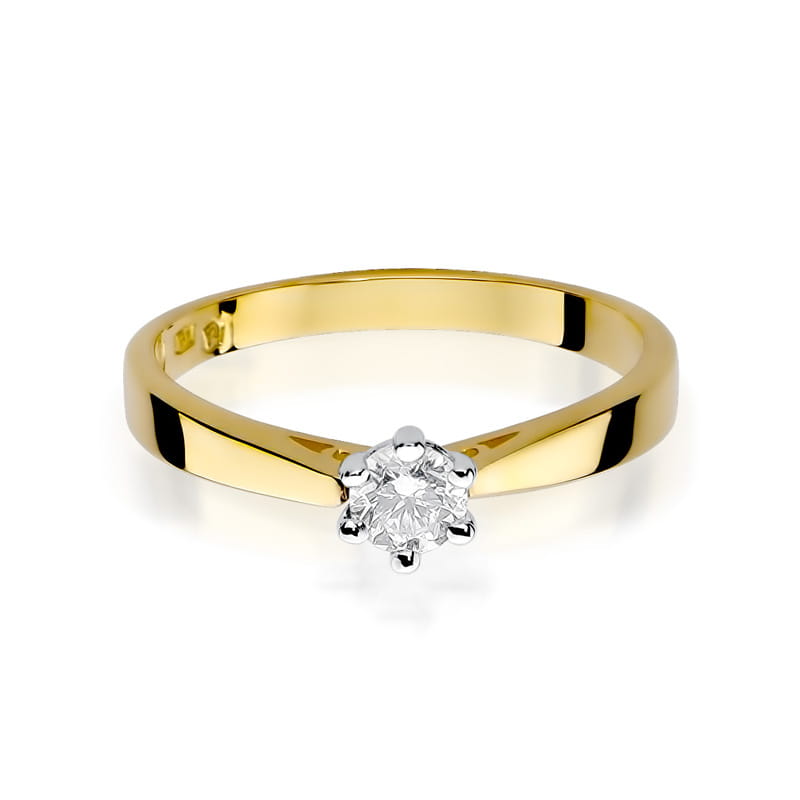 Pierścionek Diament 0,25ct żółte złoto 3 25ct żółte złoto Jubiler Kraków BigDIAMOND