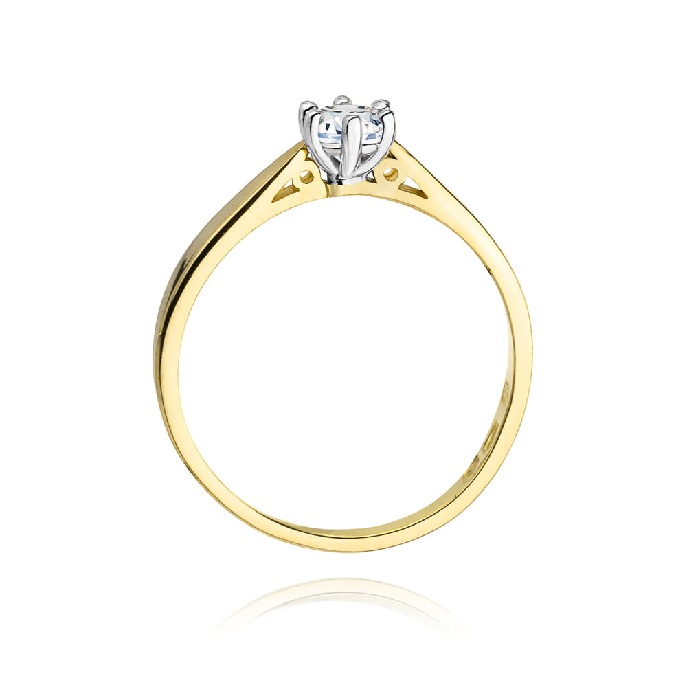 Pierścionek Diament 0,25ct żółte złoto 4 Pierścionek Diament 0,25ct żółte złoto - obrazek 3