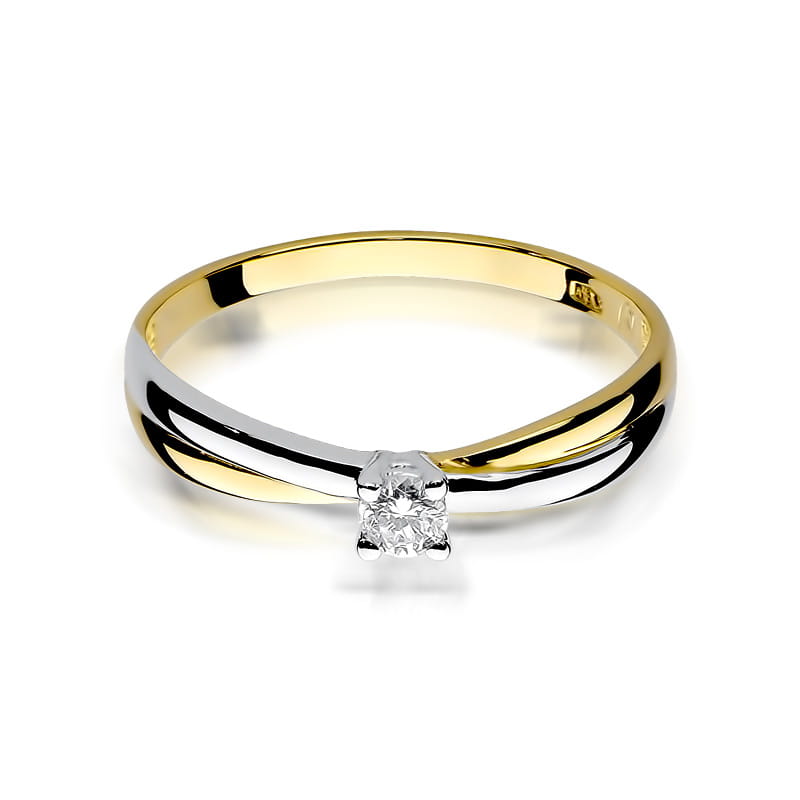 Pierścionek Diament 0,08ct żółte złoto 3 08ct żółte złoto Jubiler Kraków BigDIAMOND