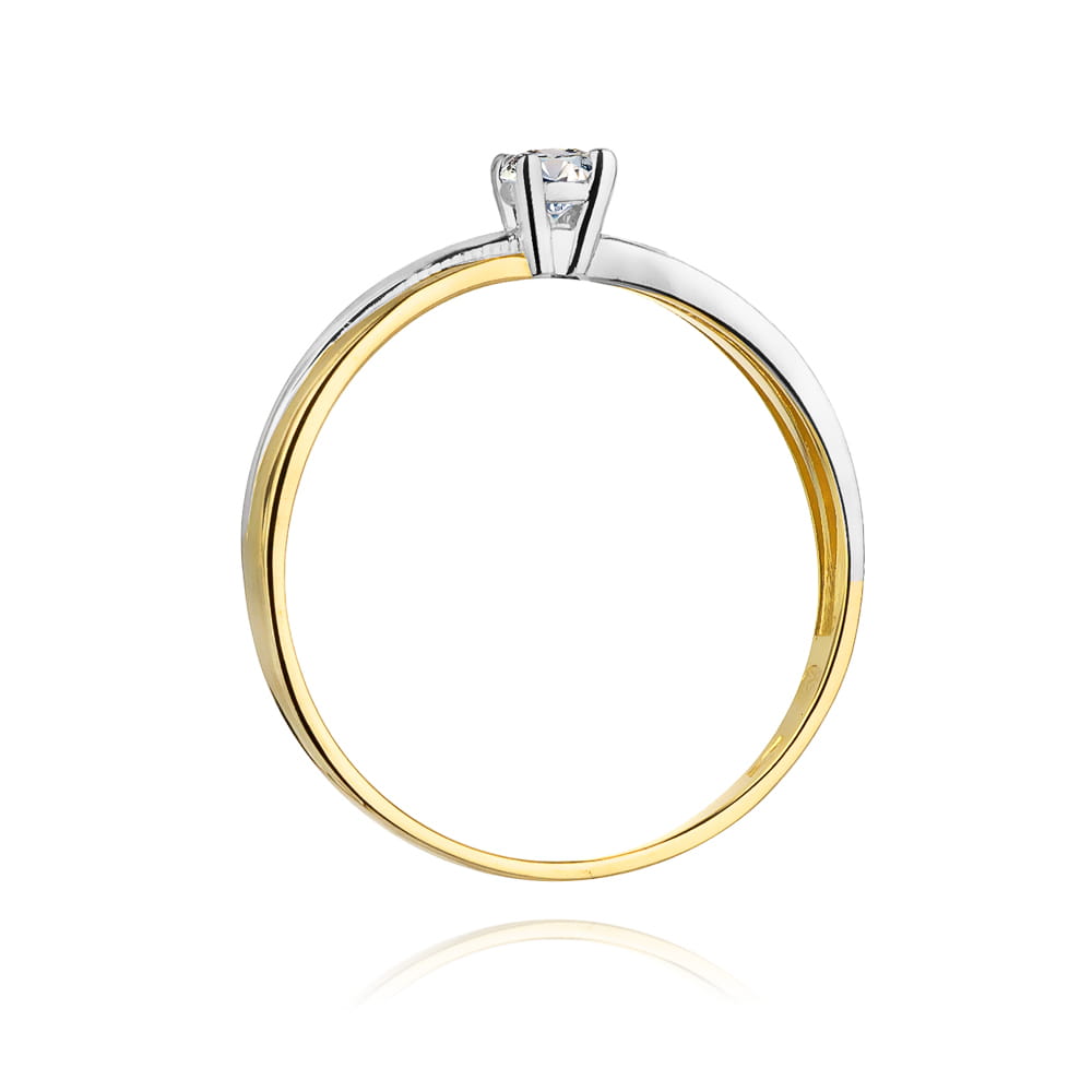 Pierścionek Diament 0,08ct żółte złoto 4 Pierścionek Diament 0,08ct żółte złoto - obrazek 3