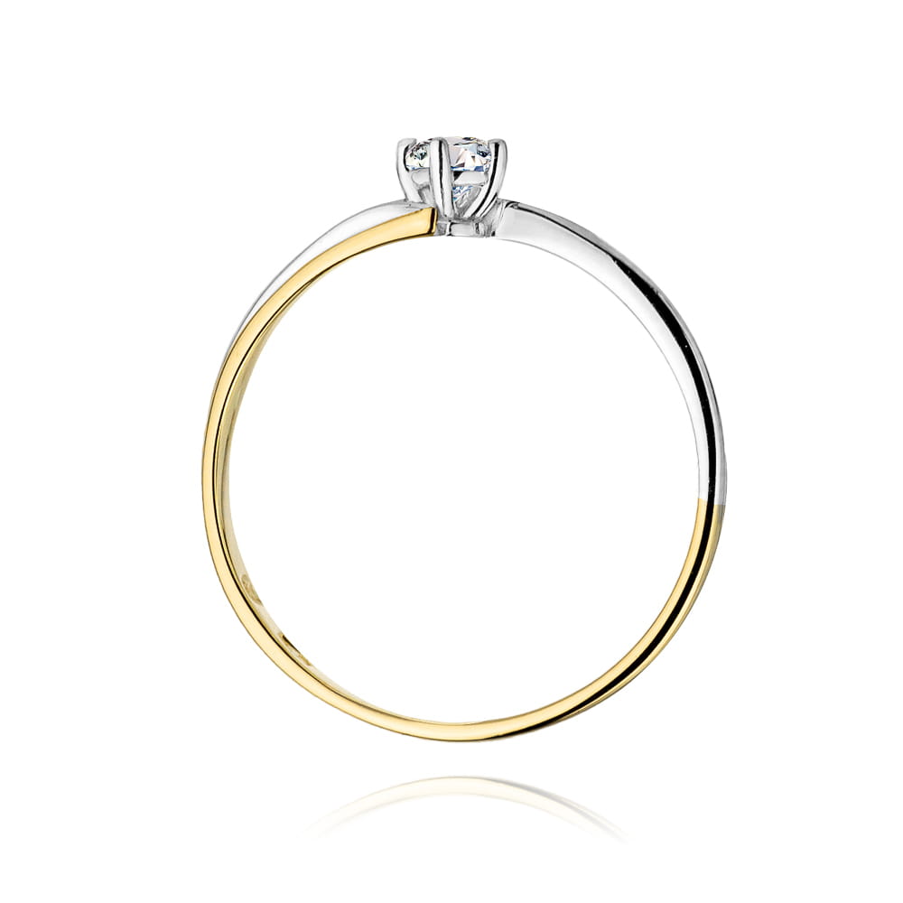 Pierścionek Diament 0,10ct żółte złoto 4 Pierścionek Diament 0,10ct żółte złoto - obrazek 3