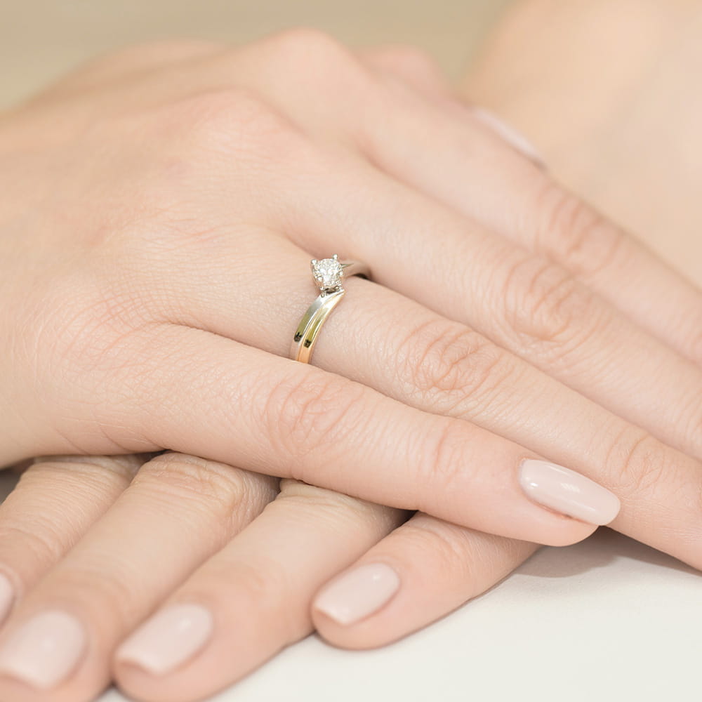 Pierścionek Diament 0,30ct żółte złoto 5 Pierścionek Diament 0,30ct żółte złoto - obrazek 4