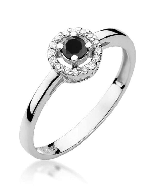 Pierścionek W238 Czarny Diament 0