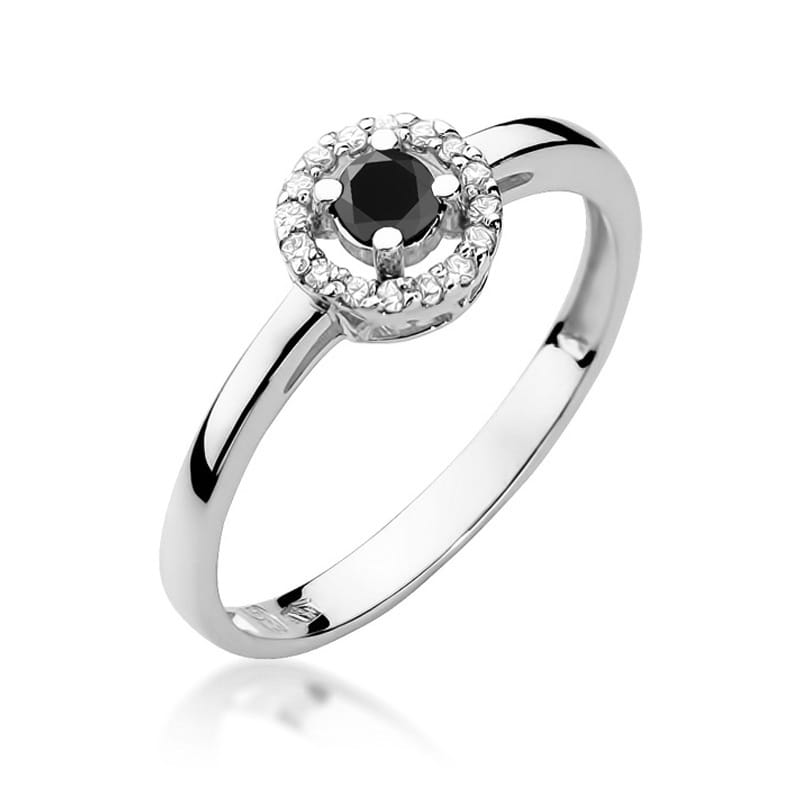 Pierścionek W238 Czarny Diament 0