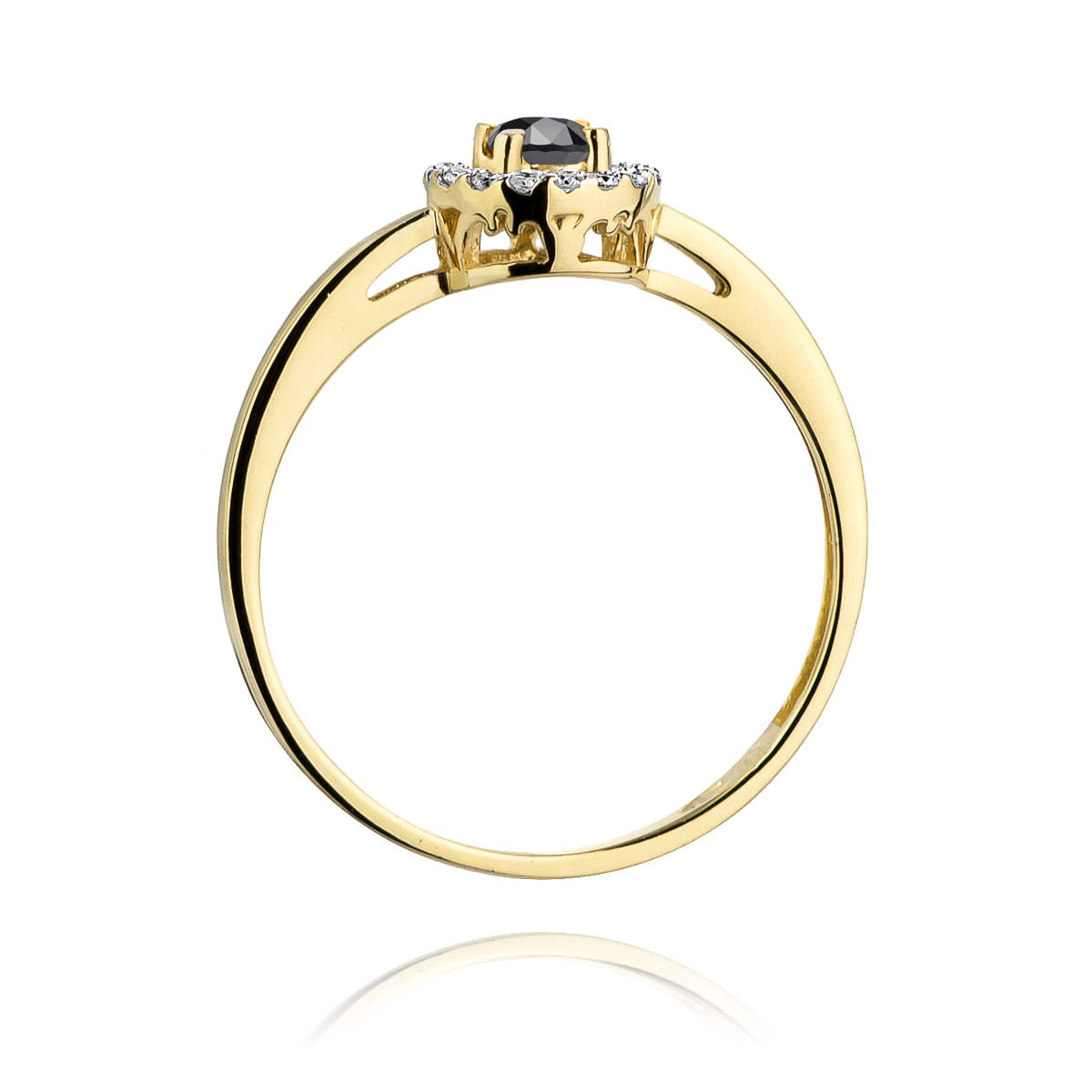 Pierścionek Czarny Diament 0,12ct żółte złoto 4 Pierścionek Czarny Diament 0,12ct żółte złoto - obrazek 3