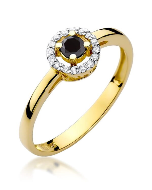 Pierścionek W238 Czarny Diament 0