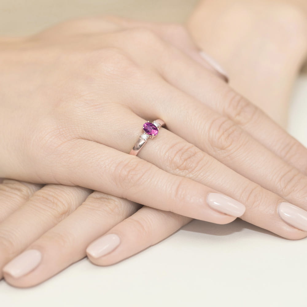 Pierścionek Różowy Szafir 0,45ct różowe złoto 5 Pierścionek Różowy Szafir 0,45ct różowe złoto - obrazek 4
