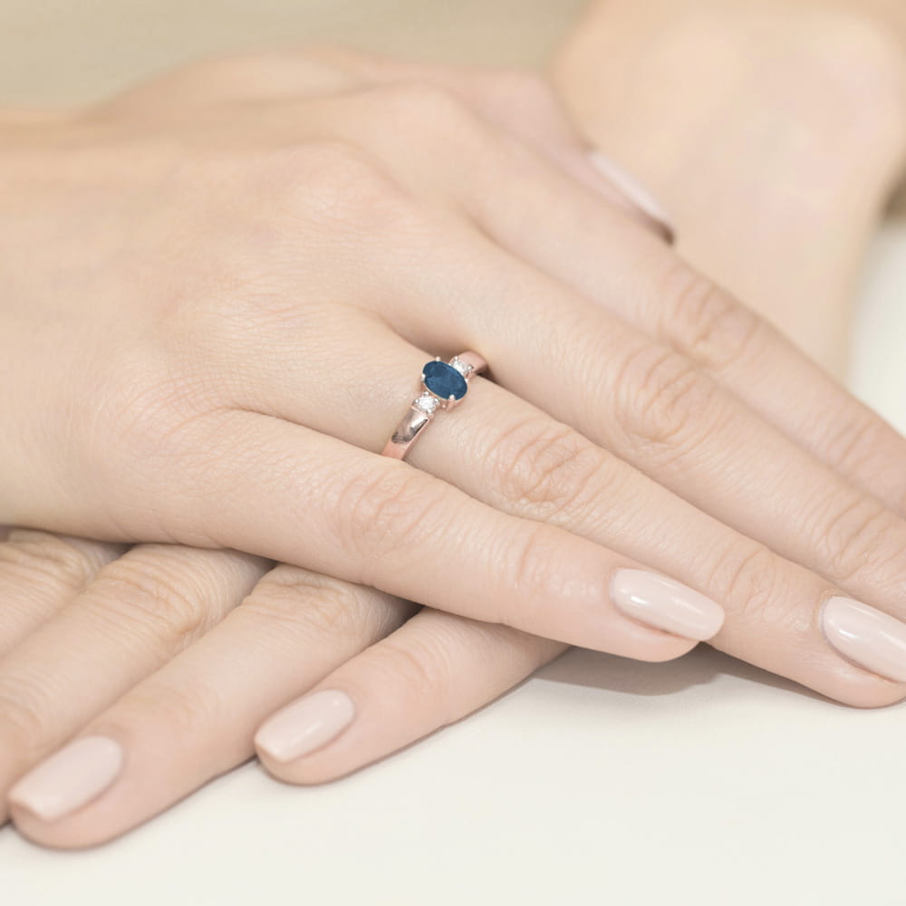 Pierścionek Szafir 0,70ct różowe złoto 5 Pierścionek Szafir 0,70ct różowe złoto - obrazek 4