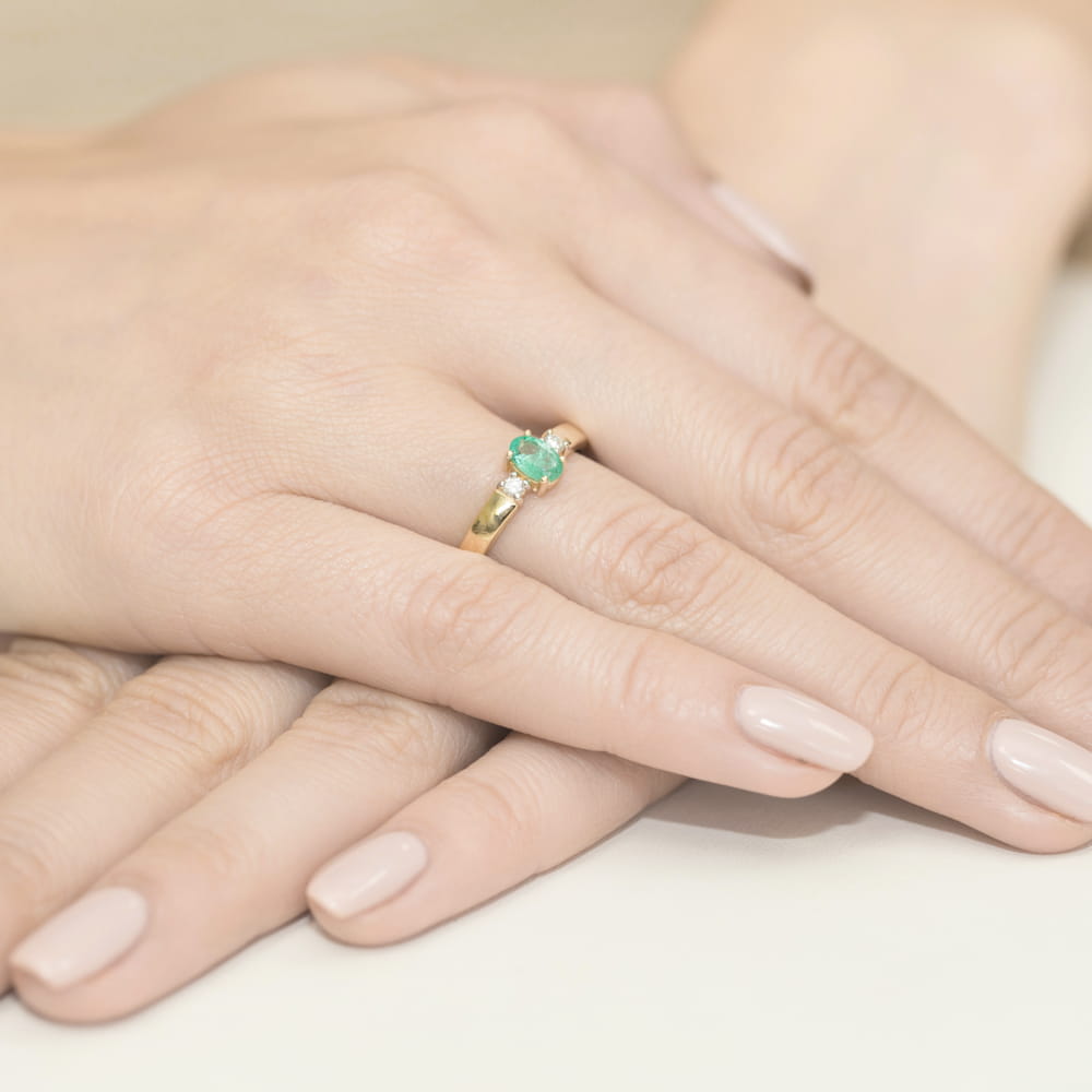 Pierścionek Szmaragd 0,40ct żółte złoto 5 Pierścionek Szmaragd 0,40ct żółte złoto - obrazek 4