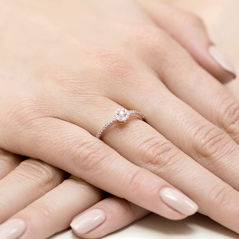 Pierścionek Diament 0,05ct różowe złoto 5 Pierścionek Diament 0,05ct różowe złoto - obrazek 4