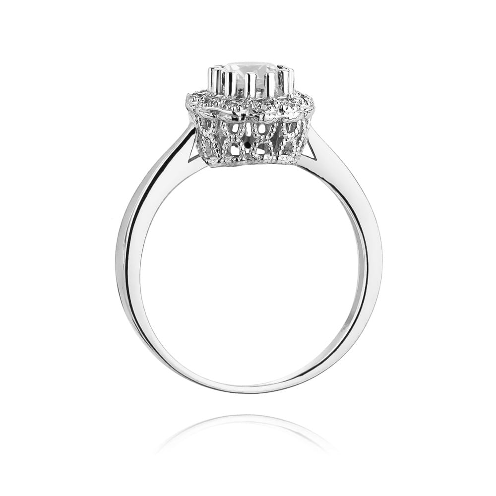 Pierścionek Biały Szafir 0,60ct białe złoto 4 Pierścionek Biały Szafir 0,60ct białe złoto - obrazek 3