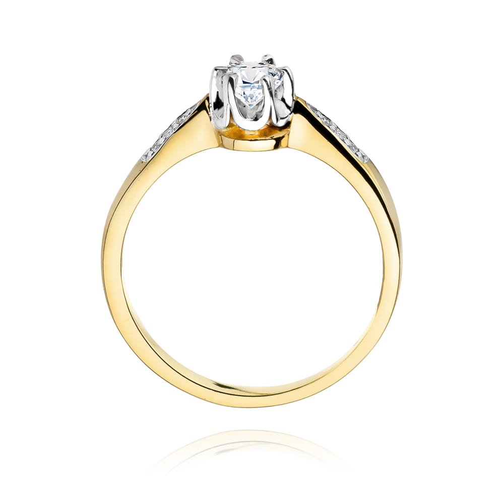 Pierścionek Diament 0,23ct żółte złoto 4 Pierścionek Diament 0,23ct żółte złoto - obrazek 3