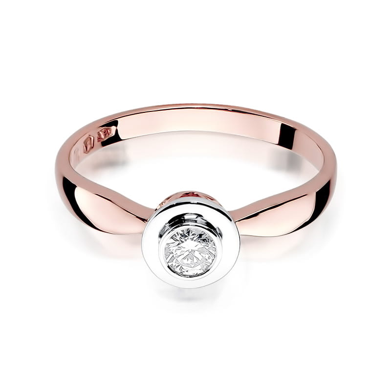 Pierścionek Diament 0,15ct różowe złoto 3 15ct różowe złoto Jubiler Kraków BigDIAMOND