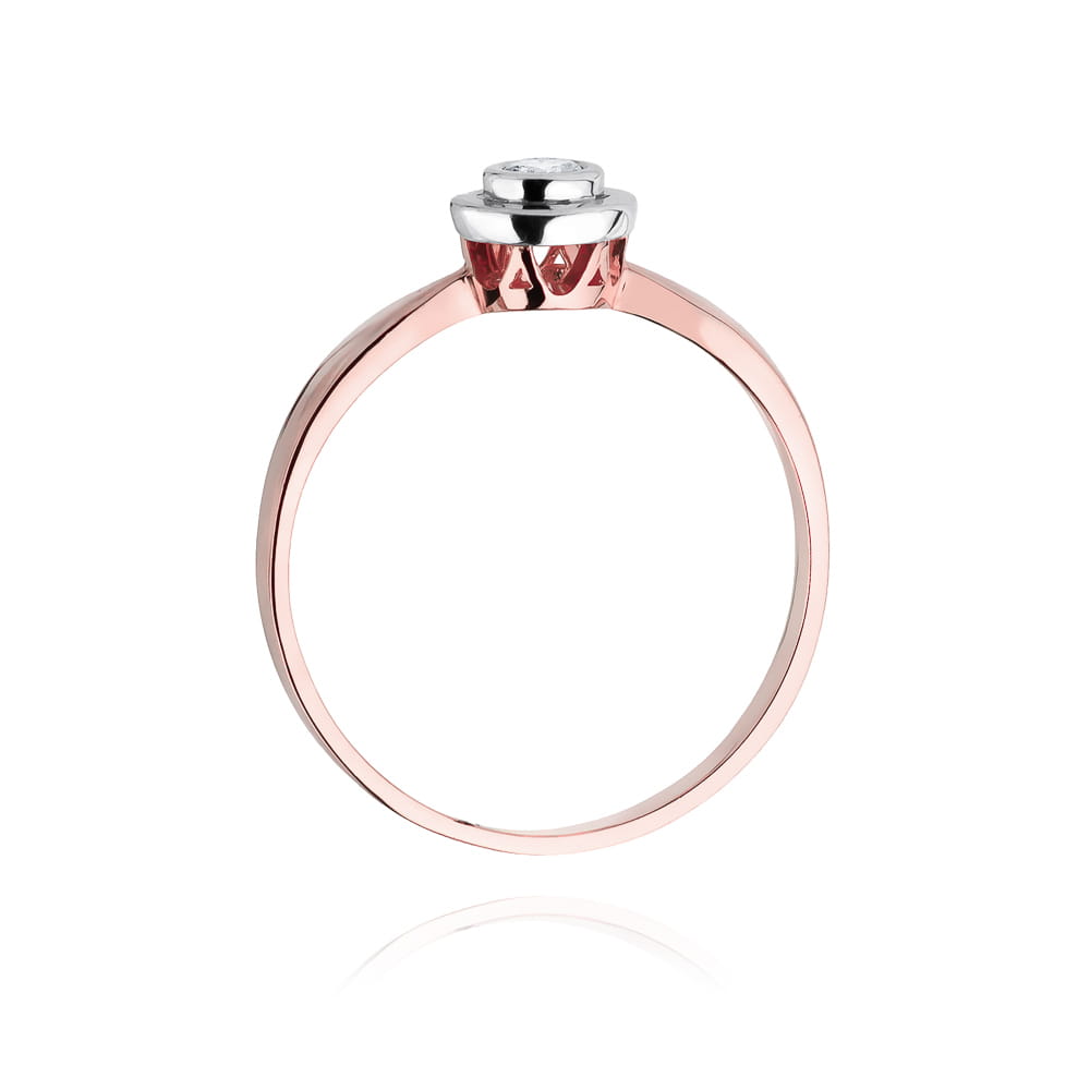 Pierścionek Diament 0,15ct różowe złoto 4 Pierścionek Diament 0,15ct różowe złoto - obrazek 3