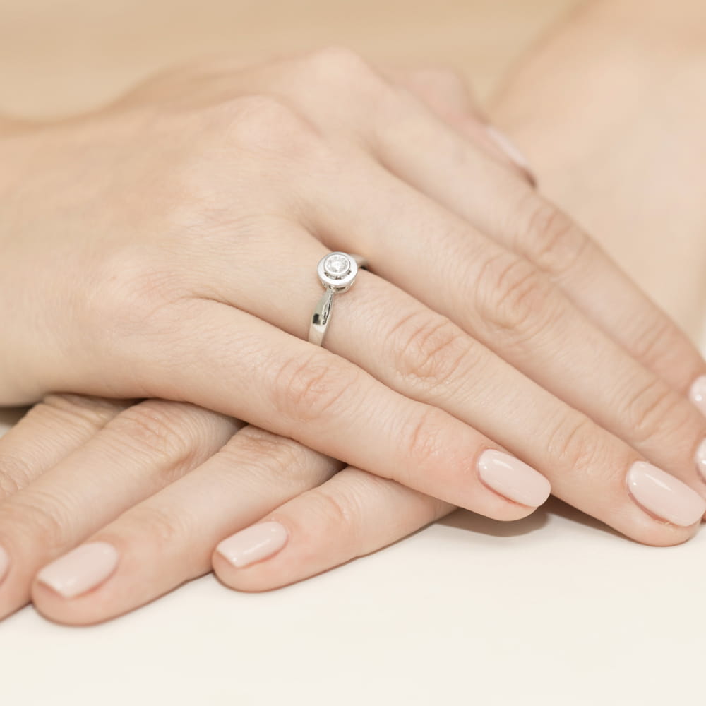 Pierścionek Diament 0,25ct białe złoto 5 Pierścionek Diament 0,25ct białe złoto - obrazek 4