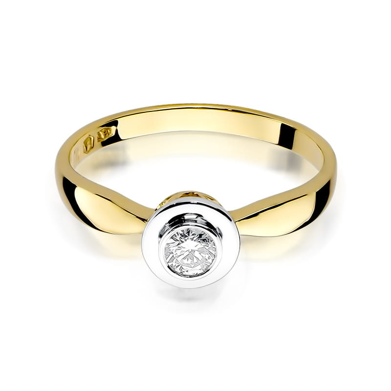 Pierścionek Diament 0,25ct żółte złoto 3 25ct żółte złoto Jubiler Kraków BigDIAMOND