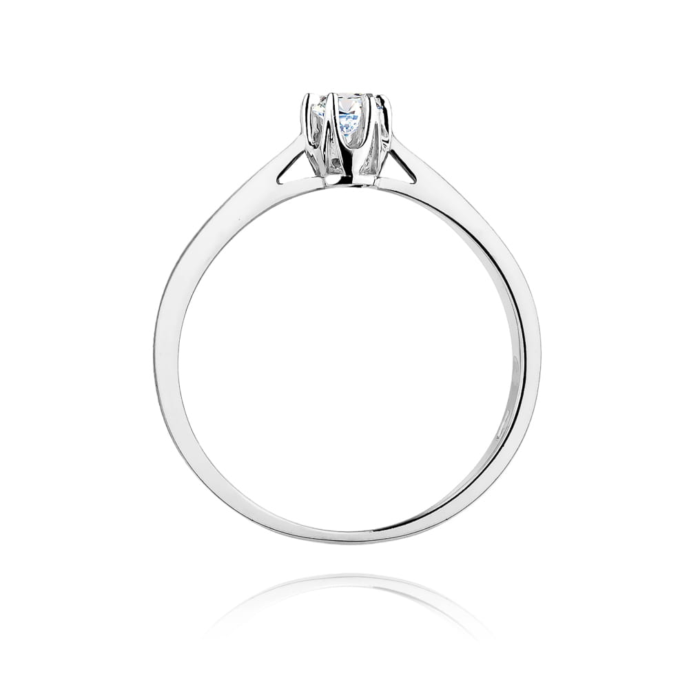Pierścionek Diament 0,12ct białe złoto 4 Pierścionek Diament 0,12ct białe złoto - obrazek 3