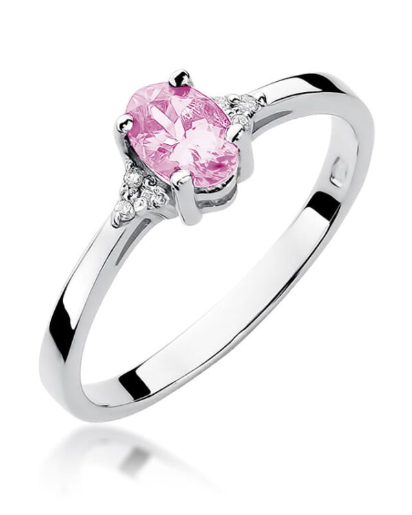 Pierścionek W301 Różowy Topaz 0
