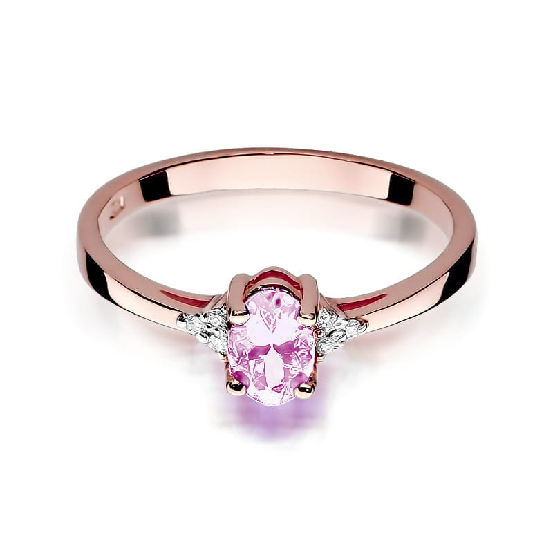 Pierścionek Różowy Topaz 0,50ct różowe złoto 3 50ct różowe złoto Jubiler Kraków BigDIAMOND