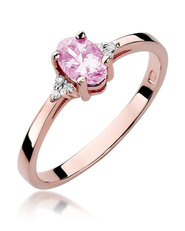 Pierścionek W301 Różowy Topaz 0
