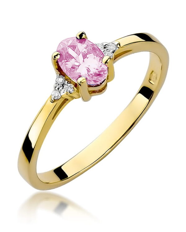 Pierścionek W301 Różowy topaz 0
