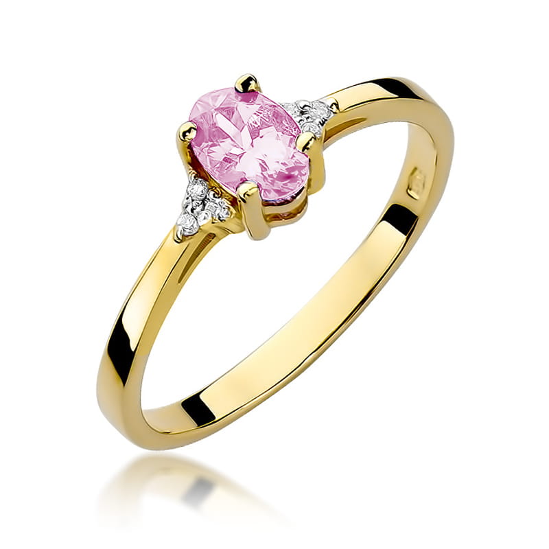 Pierścionek W301 Różowy topaz 0