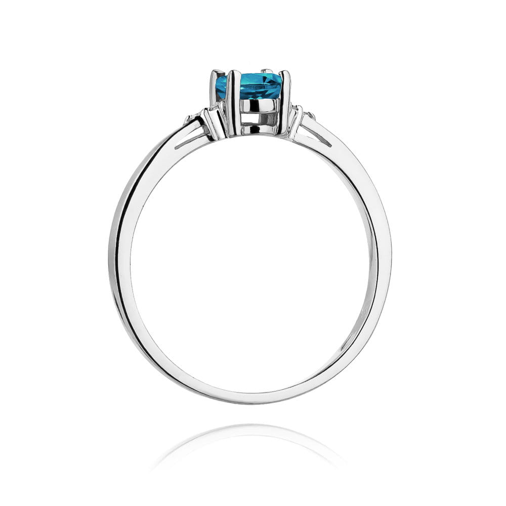 Pierścionek Topaz 0,50ct białe złoto 4 Pierścionek Topaz 0,50ct białe złoto - obrazek 3