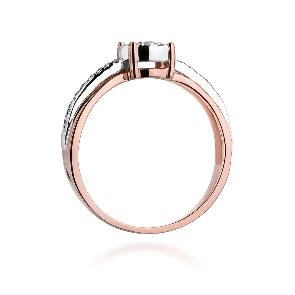 Pierścionek Diament 0,08ct różowe złoto 4 Pierścionek Diament 0,08ct różowe złoto - obrazek 3