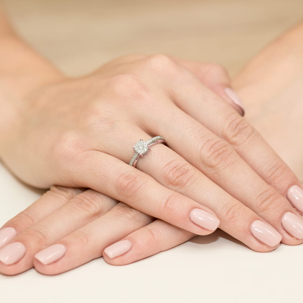 Pierścionek Diament 0,08ct różowe złoto 5 Pierścionek Diament 0,08ct różowe złoto - obrazek 4