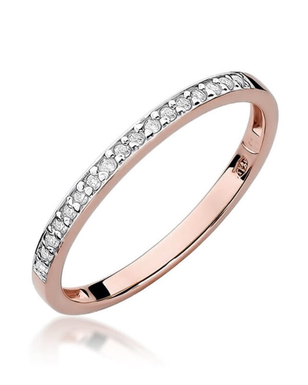Pierścionek W306 z diamentami różowe złoto Jubiler Kraków BigDIAMOND