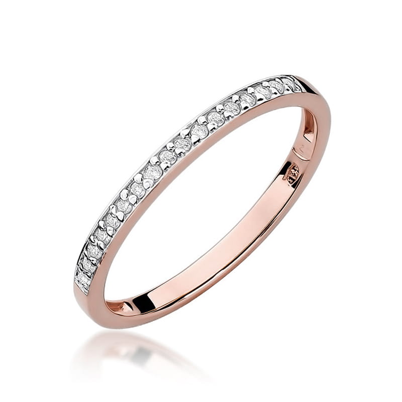 Pierścionek W306 z diamentami różowe złoto Jubiler Kraków BigDIAMOND