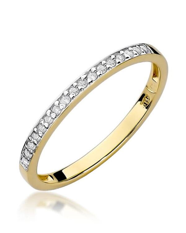 Pierścionek W306 z diamentami żółte złoto Jubiler Kraków BigDIAMOND
