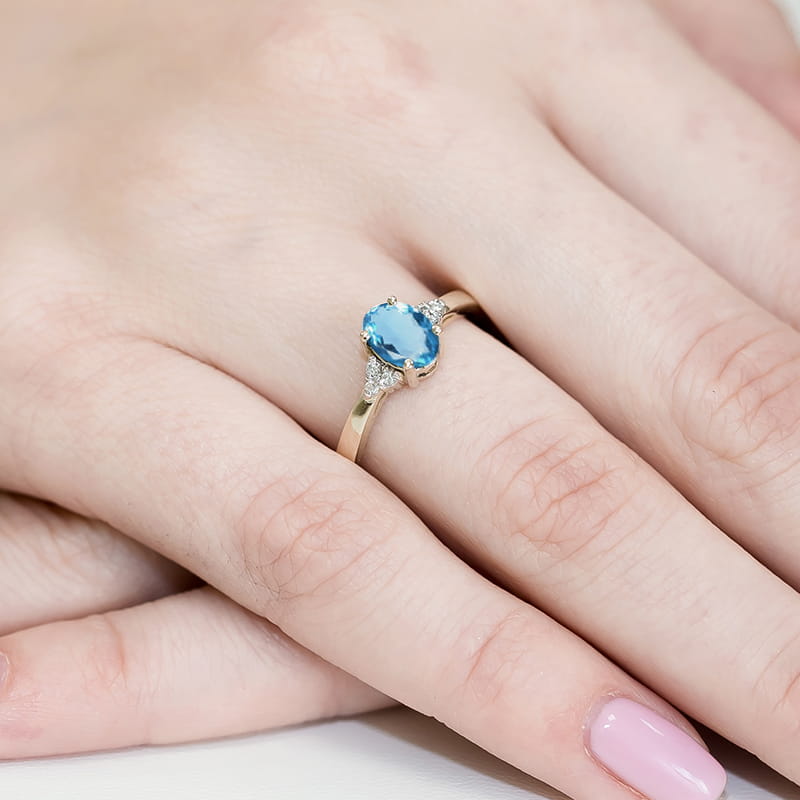 Pierścionek Topaz 0,90ct białe złoto 5 Pierścionek Topaz 0,90ct białe złoto - obrazek 4