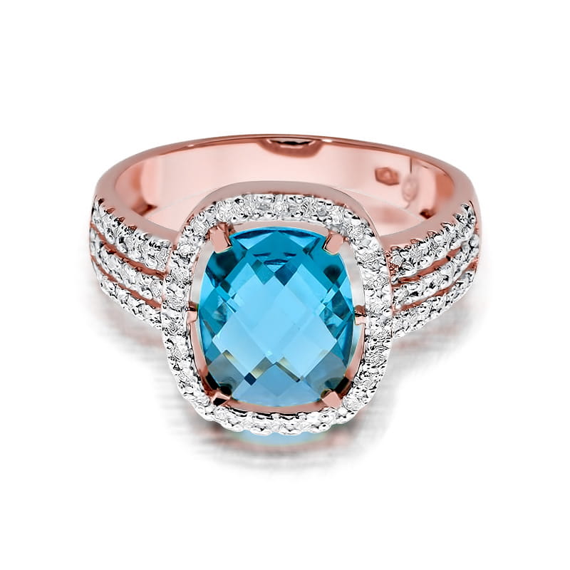 Pierścionek Topaz 3,00ct różowe złoto 3 00ct różowe złoto Jubiler Kraków BigDIAMOND