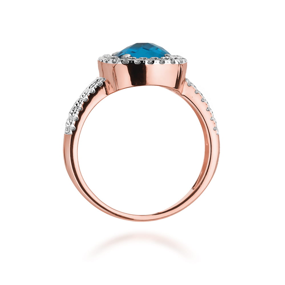 Pierścionek Topaz 3,00ct różowe złoto 4 Pierścionek Topaz 3,00ct różowe złoto - obrazek 3