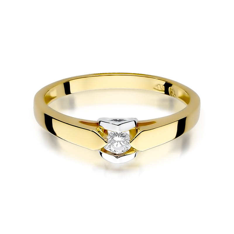 Pierścionek Diament 0,04ct żółte złoto 3 04ct żółte złoto Jubiler Kraków BigDIAMOND