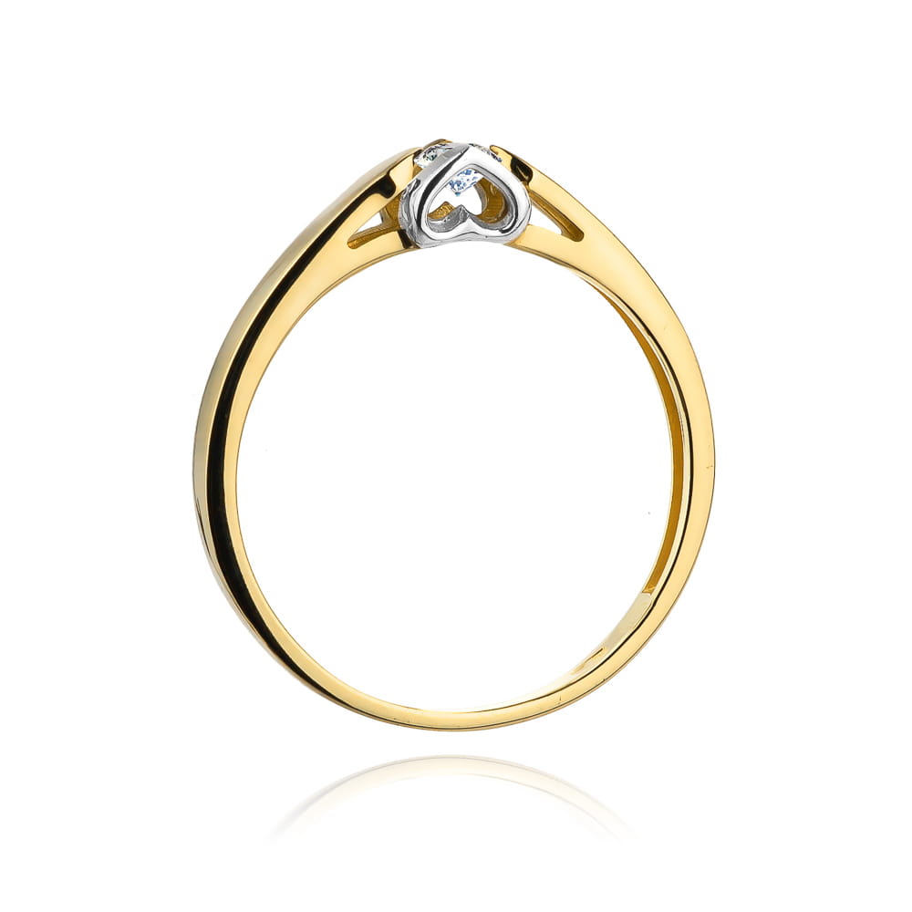 Pierścionek Diament 0,04ct żółte złoto 4 Pierścionek Diament 0,04ct żółte złoto - obrazek 3