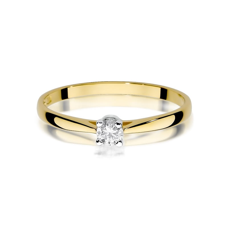 Pierścionek Diament 0,15ct żółte złoto 3 15ct żółte złoto Jubiler Kraków BigDIAMOND