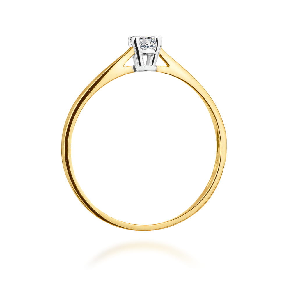 Pierścionek Diament 0,15ct żółte złoto 4 Pierścionek Diament 0,15ct żółte złoto - obrazek 3